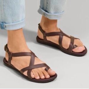 Olukai Upena Strappy Sandals Women's Brown Leather Size 9